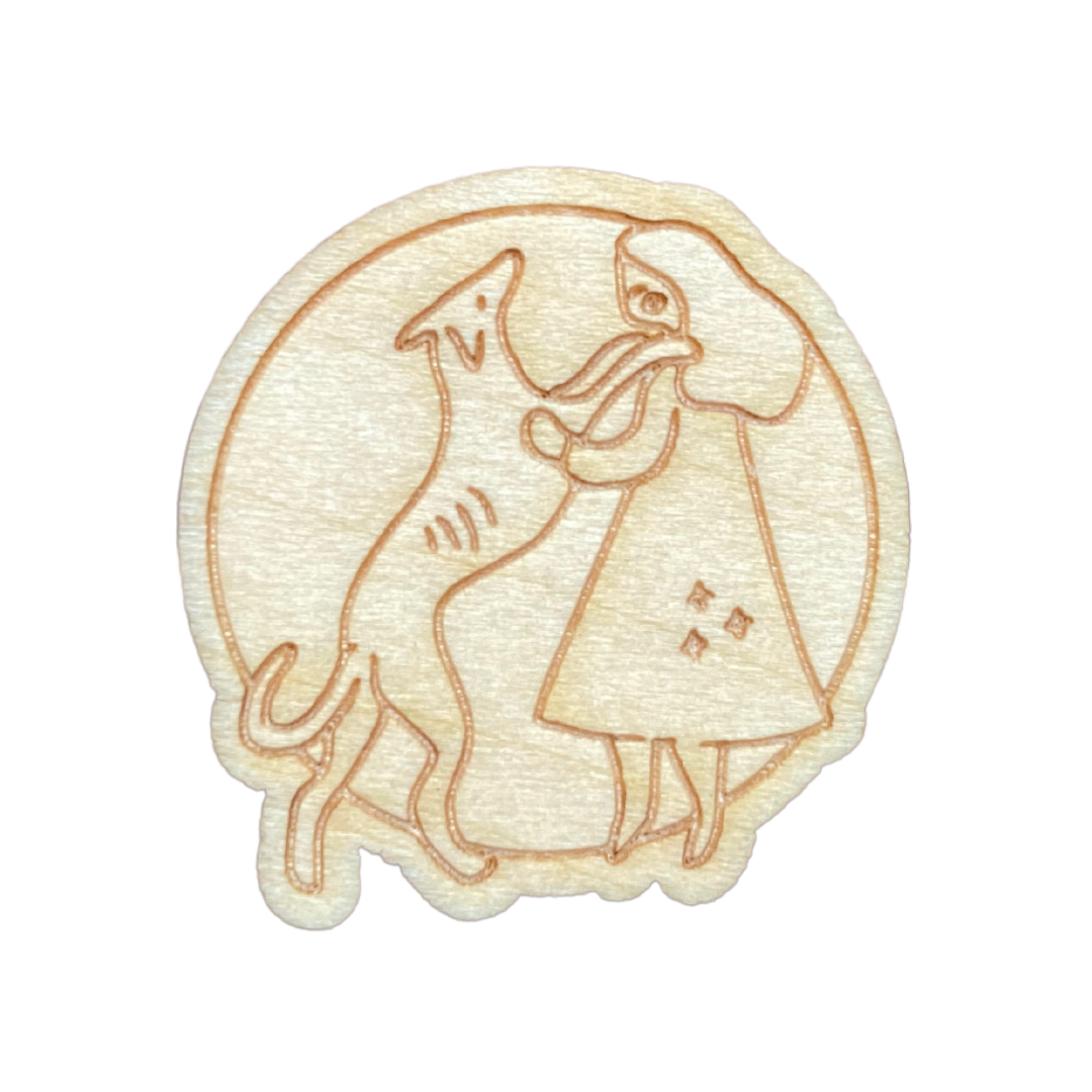 Eco-Friendly Wooden Pins - A Girl And Her Greyhound